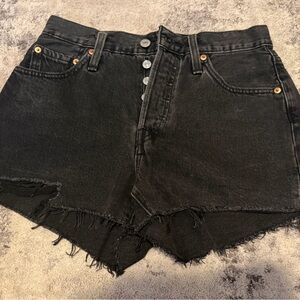 Levi's Black High-Waisted Jean Shorts